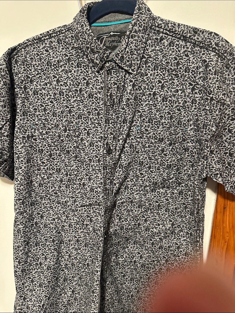 Tranquility by Colorado Clothing Black and White Floral Button-Down Shirt